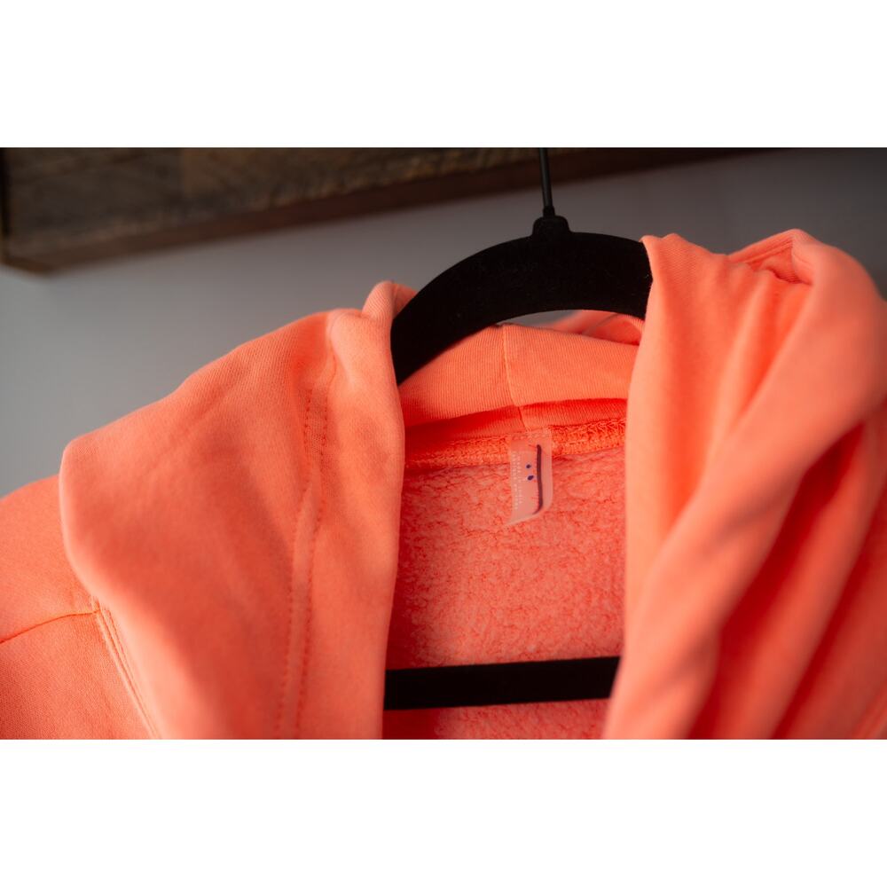 Free People Movement Sprint To The Finish Hoodie Neon Coral Sweatshirt Medium - Picture 3 of 4